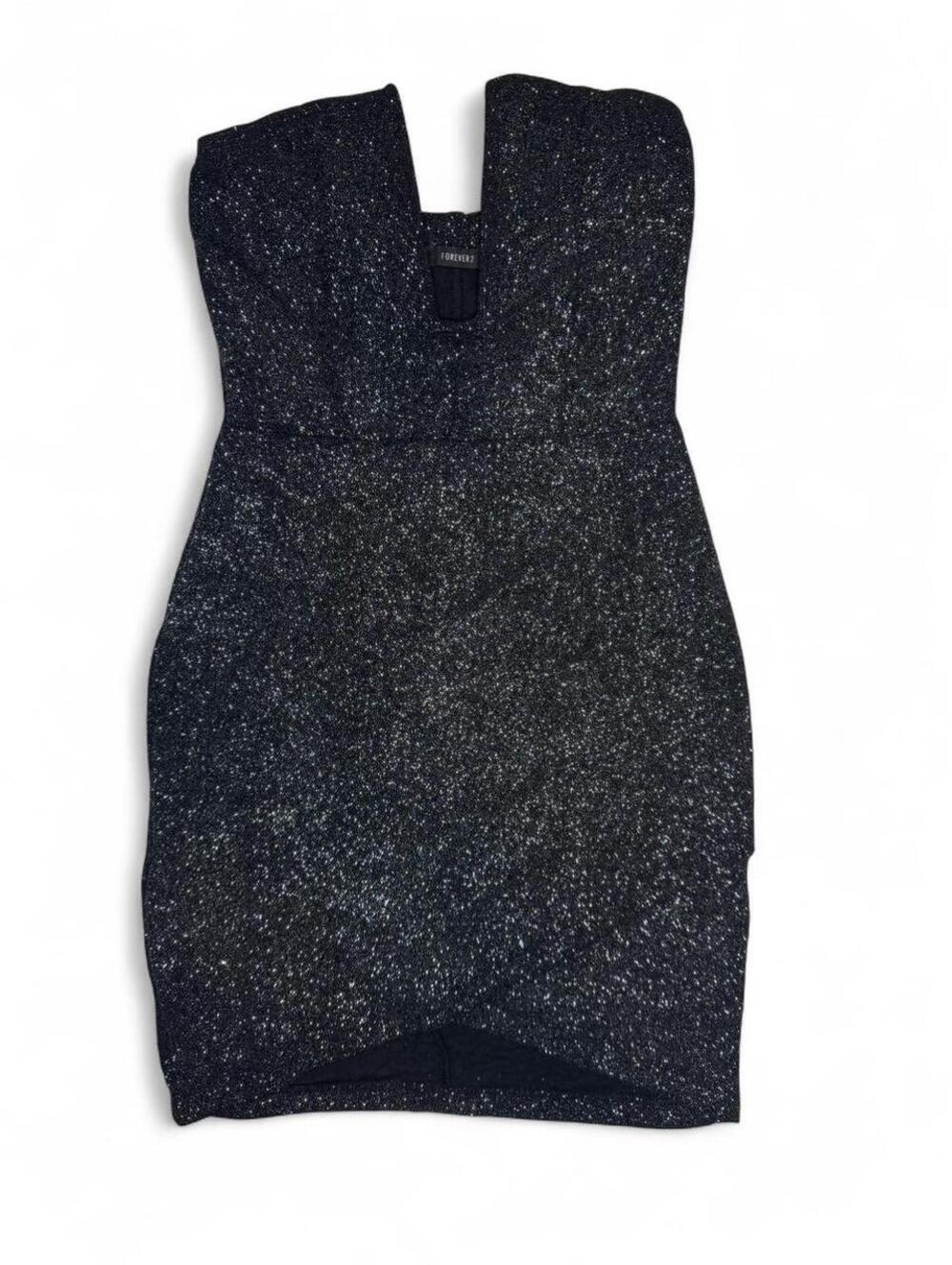 Y2K Plunge Body Con Static Grey Glitter Bodycon Mini Homecoming Dress Size S